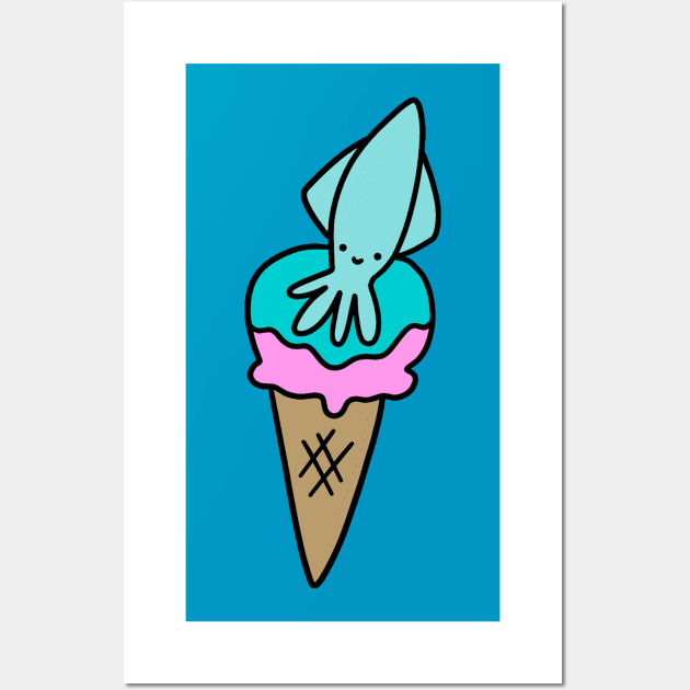 Icecream Cone Squid Wall Art by saradaboru